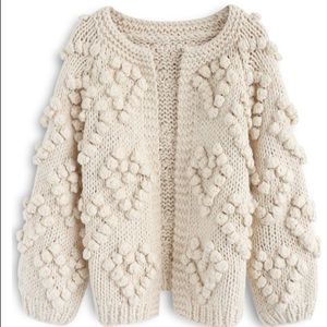 Chicwish Cream Textured Knit Sweater